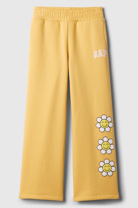Pantalón Deportivo Logo Gap Ancho Niña French Almond