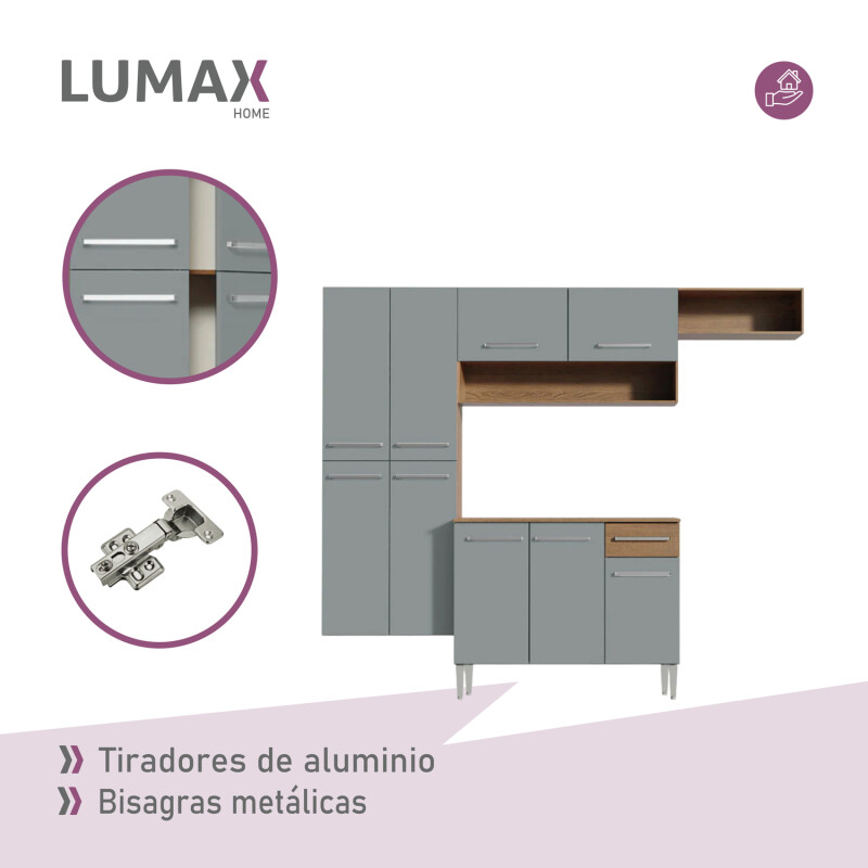 Mueble de Cocina completo 229cm Gris