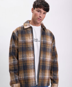 Sobrecamisa cuadros Tostado
