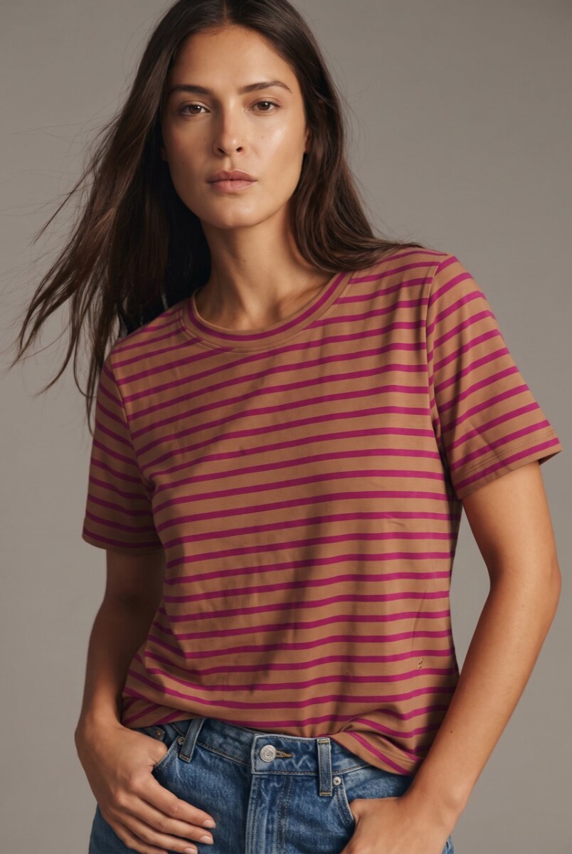 Remera Rayada - Magenta 