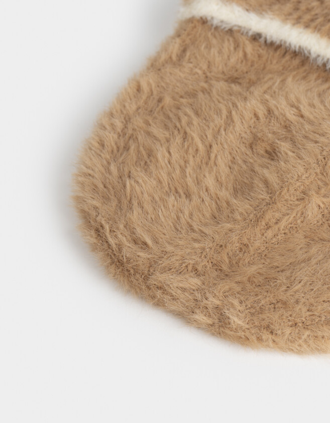 Gorro Gorro Peluche Bordado - Marron Camel