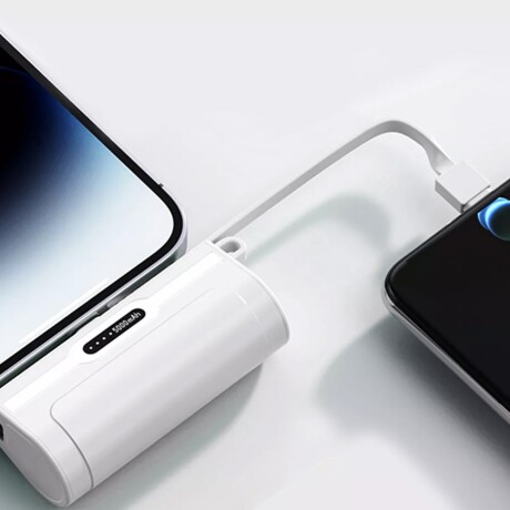 Cargador PowerBank Compacto 5000mAh USB-C Lightning Blanco
