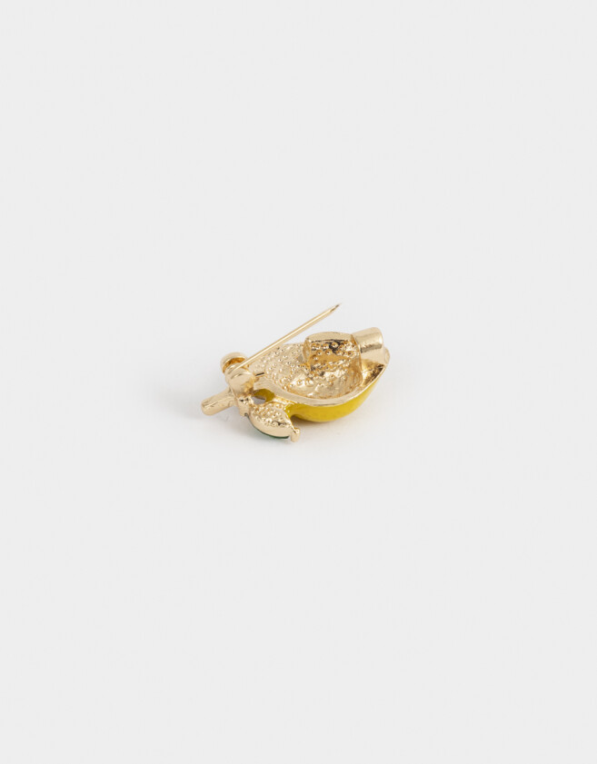 Prendedor Prendedor Limón Con Strass - Dorado