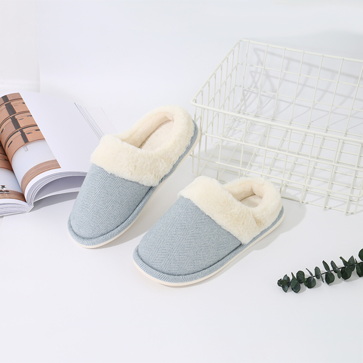 Pantuflas Para Mujer - 37/38 - Celestes 