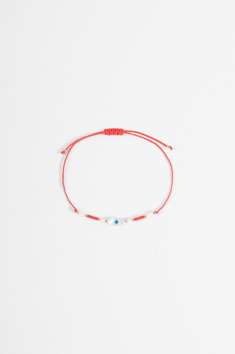 Pulsera ojitos ajustable - rojo 