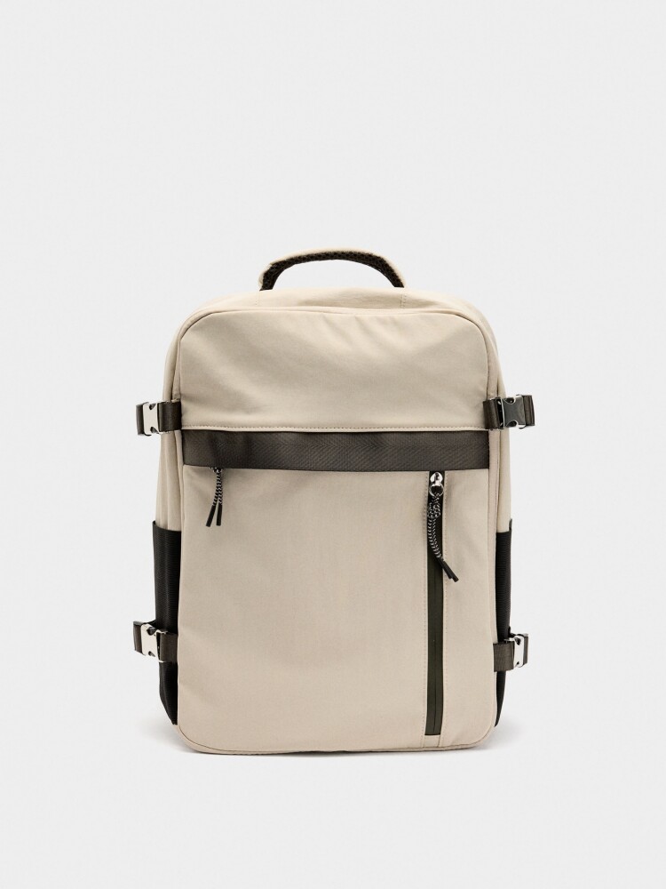 Mochila De Cabina Nylon Extensible Repelente Al Agua blanco