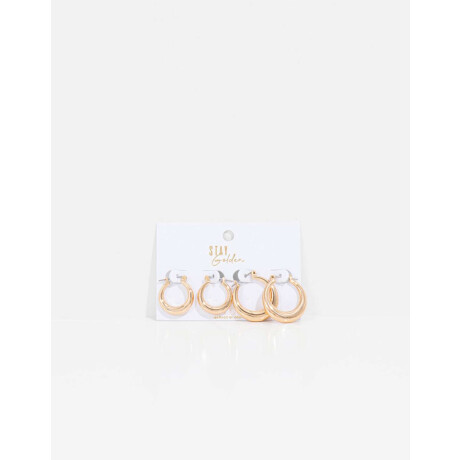 Set De Argollas Dorado