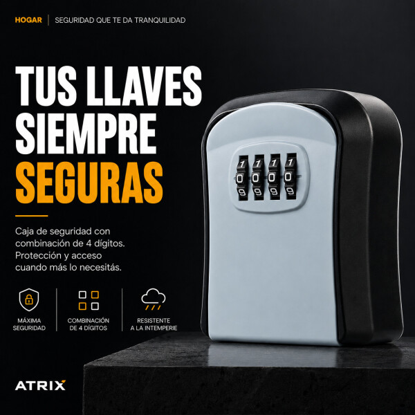Caja Fuerte Cofre De Seguridad C/ Combinación 9,5 cm x 8 cm Gris