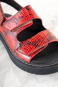 Sandalia Snake Animal Print Rojo