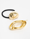 Accesorios Pelo Set Varios Set De Pony Cuff Y Hebilla Francesa De Metal. - Dorado
