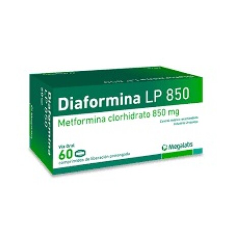 Diaformina Lp 850mg X60 Comprimidos Diaformina XR 500 mg 60 Comprimidos Recubiertos LP