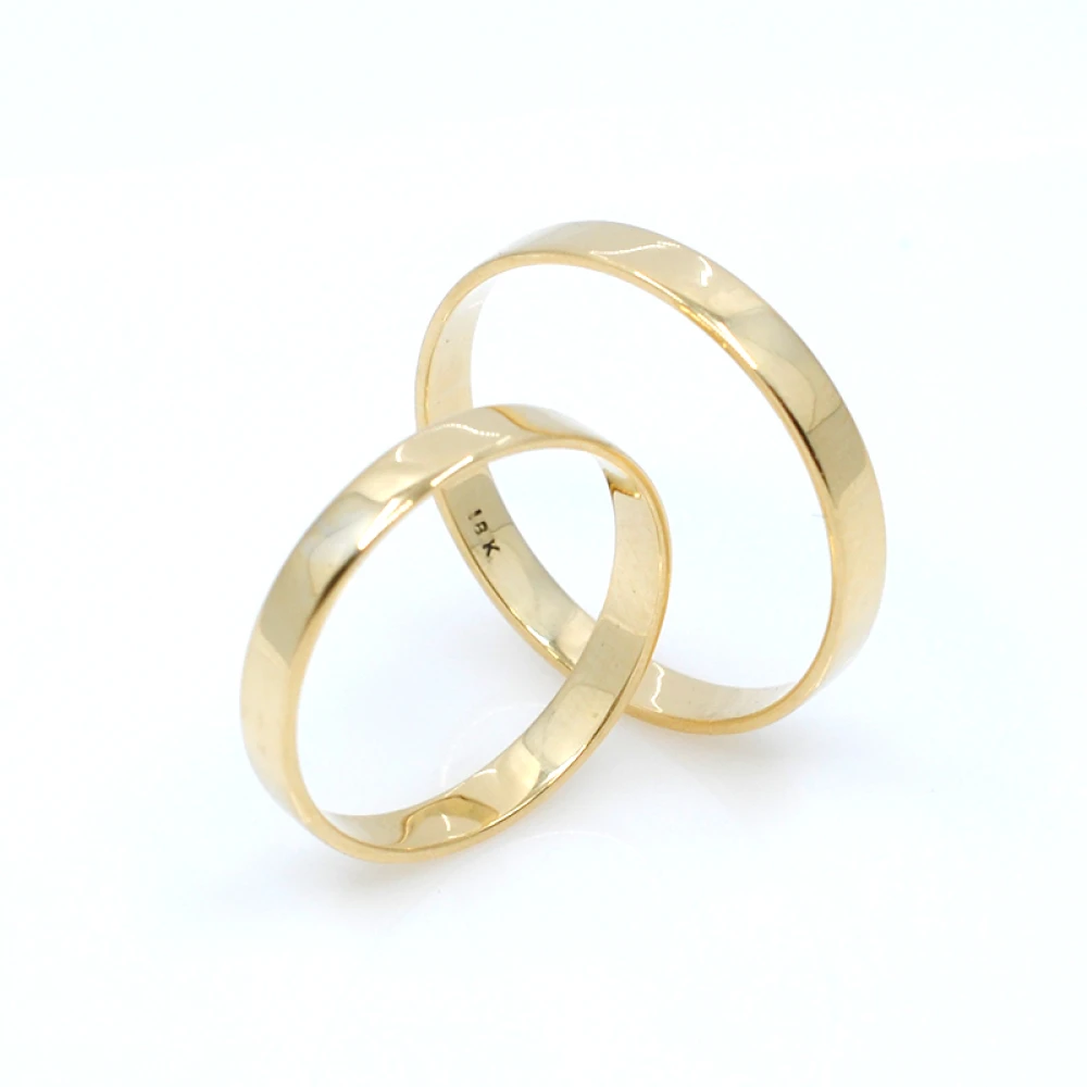 Par De Alianzas cinta clásica 3 mm Oro 18K amarillo Par De Alianzas cinta clásica 3 mm Oro 18K amarillo