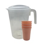 JARRA CON VASOS DE PLÁSTICO SET x5 JARRA CON VASOS DE PLÁSTICO SET x5