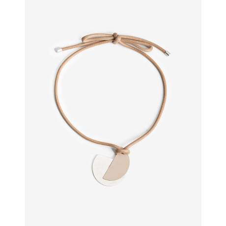 Collar Largo Cordón Chapones Plateado Plata Cepillada Mate