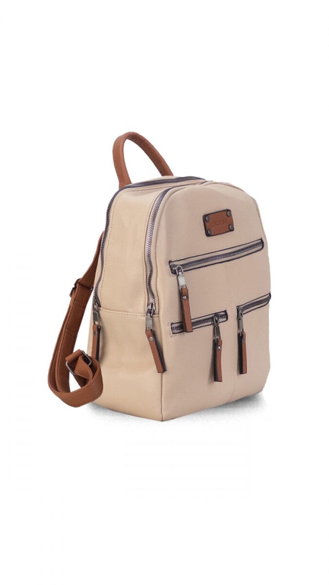 MOCHILA MEMPHIS - NUDE C/CARAMELO 