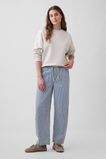 Jean Pull On Barrel Mujer Railroad Strp Indigo