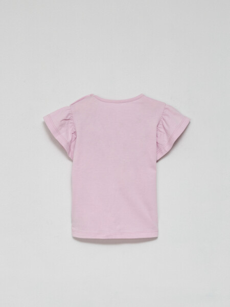 Remera Manga Corta Volados Lila