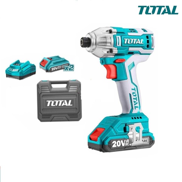 Atornillador de Impacto 20V - 1/4" - 2 Baterias Total Atornillador de Impacto 20V - 1/4" - 2 Baterias Total
