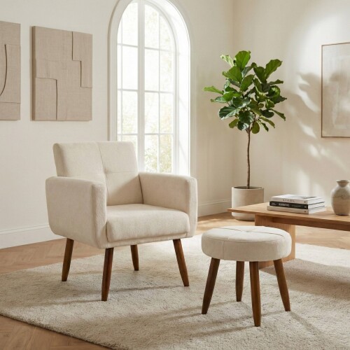 BUTACA Moderna + Puff Havana Beige