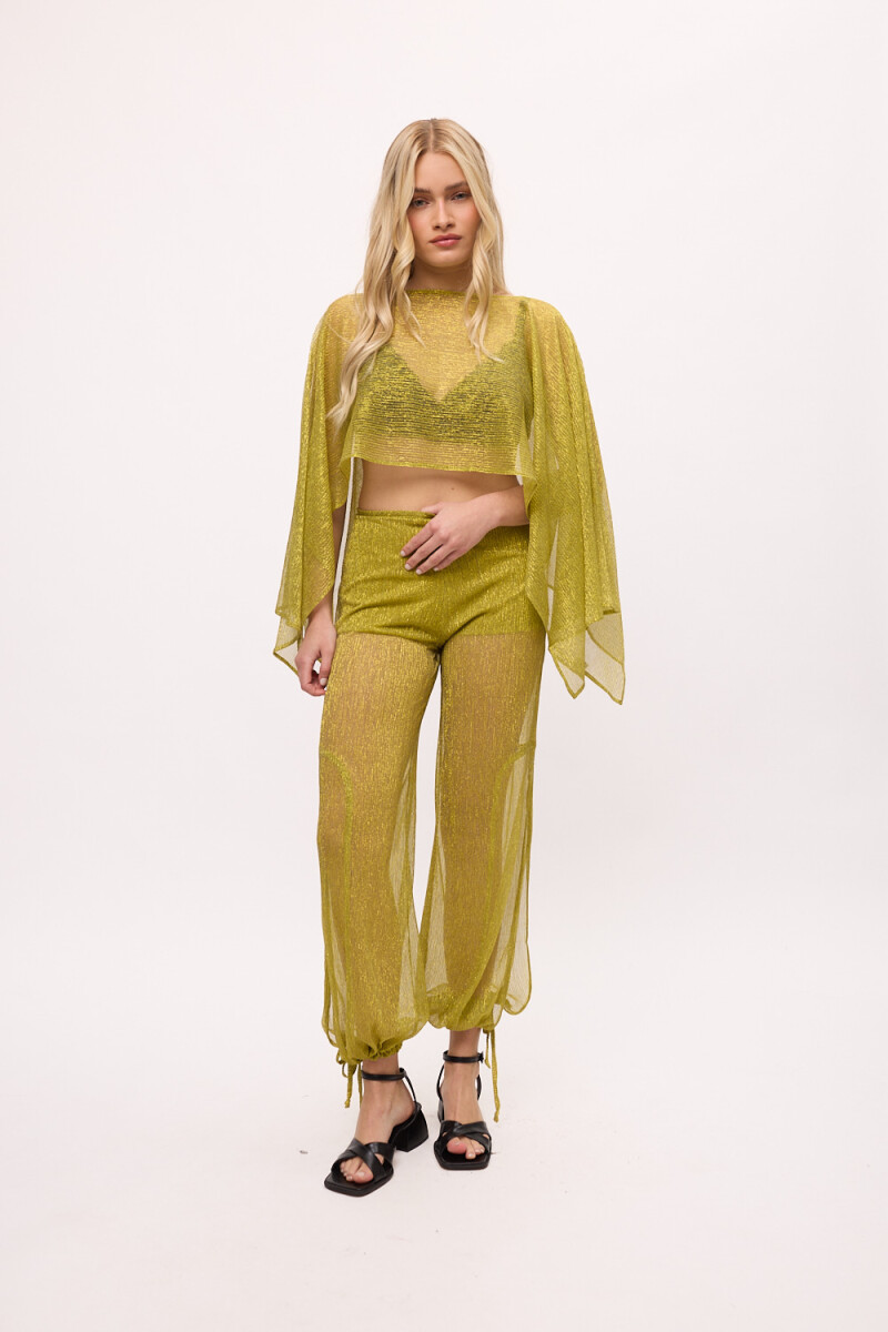 Pantalón Cannes Lima y Dorado