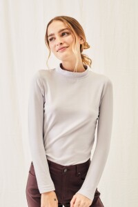 Polera Algodón Elastano Lila