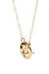 COLLAR LARGO BAÑADO EN ORO 18K CON MOSQUETON ENTRELAZADO Colgante