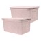 Set x2 Caja simil ratán 15 lts ROSADO