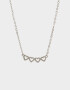 Cadena Corta con Dije Corazón Collar Con Corazones - Plateado