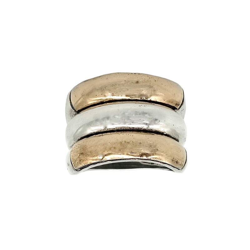 Anillo Tiras-Plata y Oro-Sin Piedra-AN5045 sinpiedra