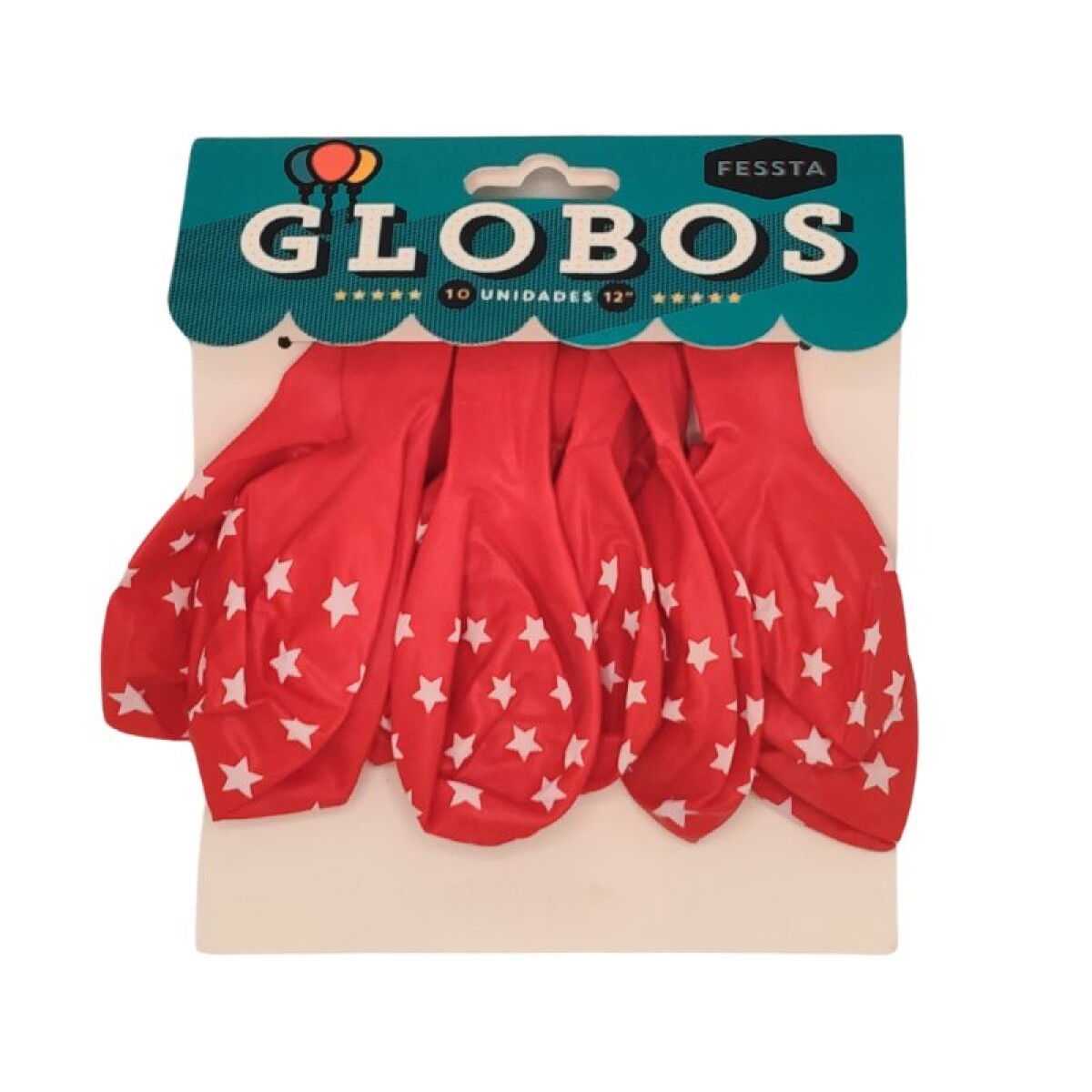 Globo Diseño Estrellas x10 Und - Rojo 