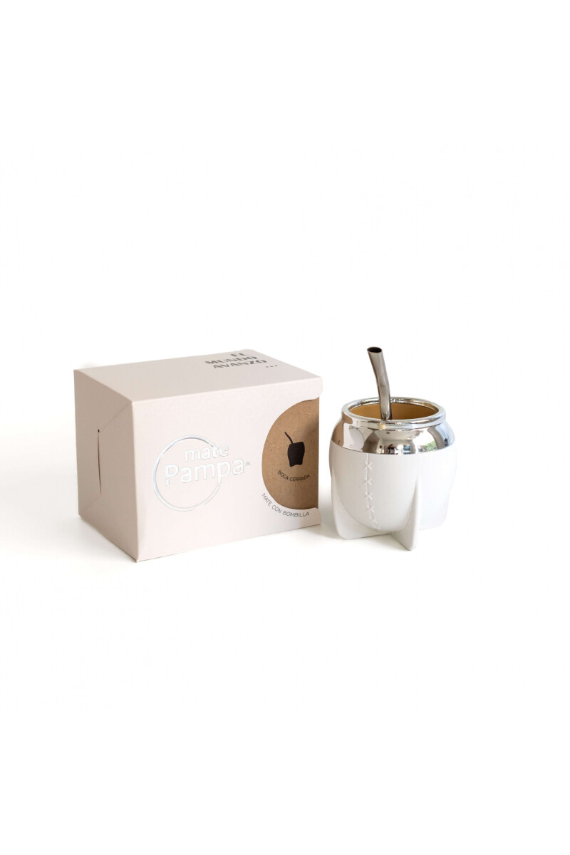 MATE PAMPA MATE TRADICIONAL BOCA CERRADA BLANCO