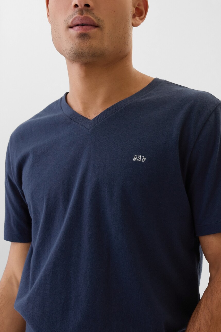 Remera Cuello V Mini Logo Gap Hombre Tapestry Navy