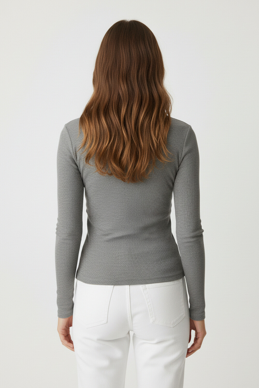 Remera Polac Gris Melange Medio