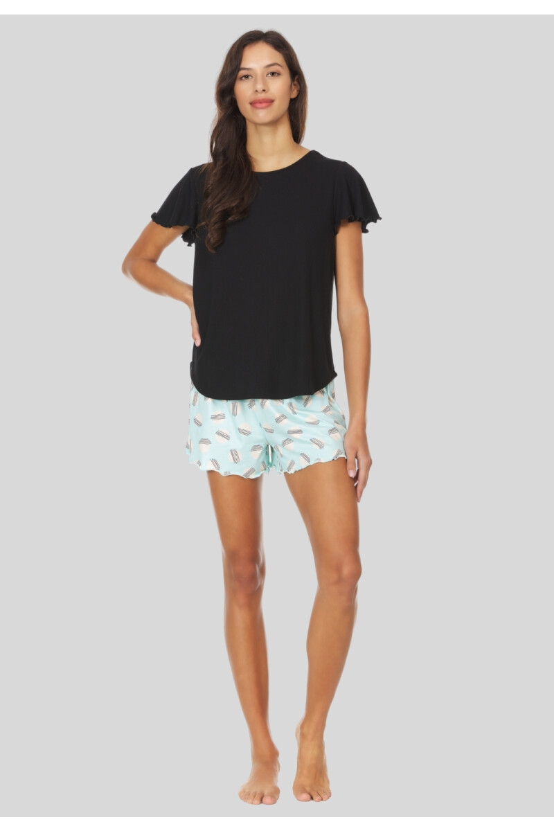 PIJAMA MANGA CORTA NEGRO
