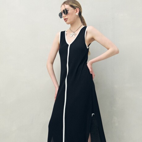 VESTIDO SOLEYA Negro/Crudo