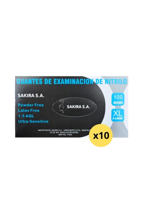 Guantes de Nitrilo Sakira caja x 100 unidades OFERTA CAJA CERRADA X 10 Negro
