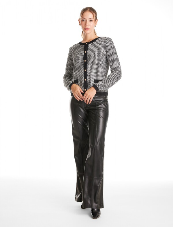 Cardigan Tweed NEGRO/BLANCO