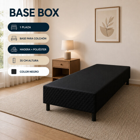 Base BOX Una Plaza 78x188x37 cm – Soporte Firme para Colchón | Calidad Uruguay Base BOX Una Plaza 78x188x37 cm – Soporte Firme para Colchón | Calidad Uruguay