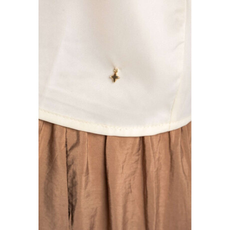 Musculosa Volado Saten Beige