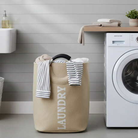 Bolsa Cesta Organizadora Plegable p/Lavandería Hogar Laundry Beige