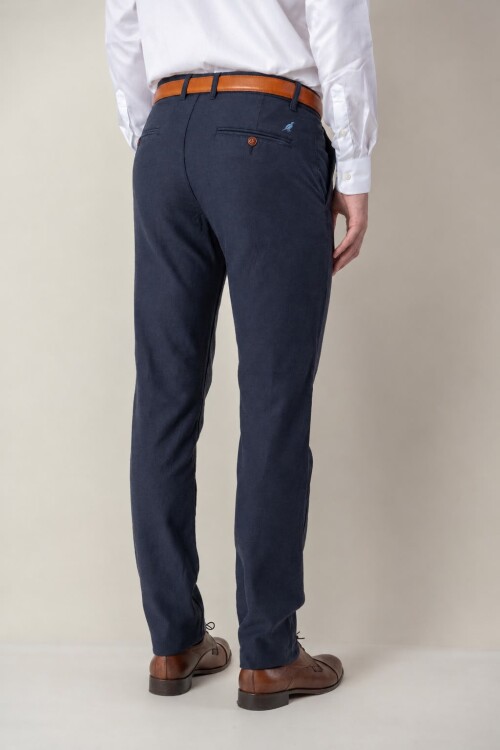 Pantalón de Tencel Classic Fit Azul