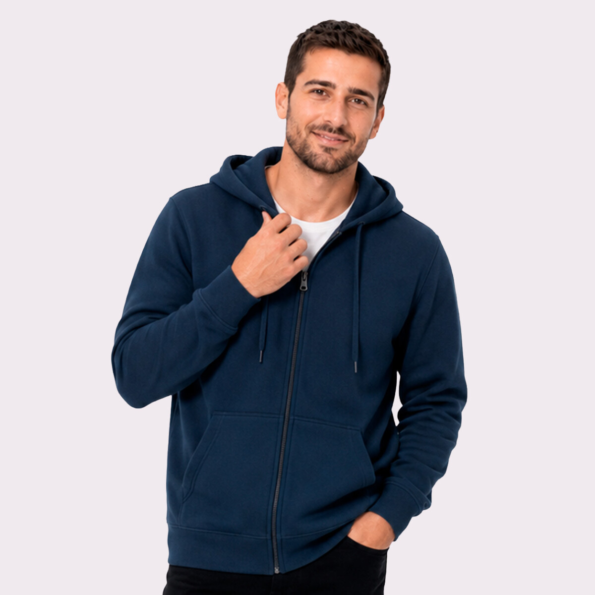 CAMPERA UNISSEX BÁSICA ADULTO - AZUL OSCURO 
