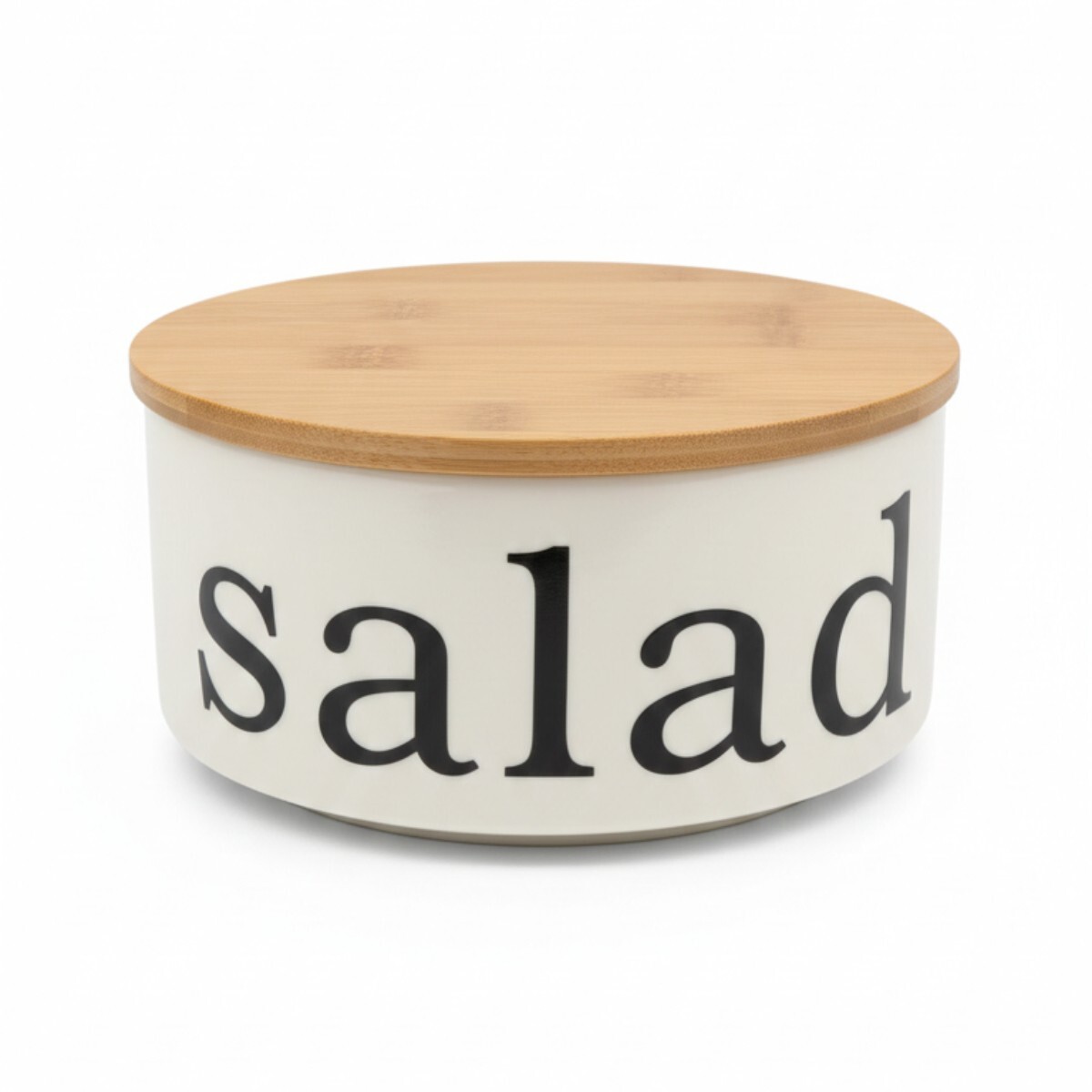 FRASCO BLANCO SALAD C/TAPA BAMBU 15.5X7CM 