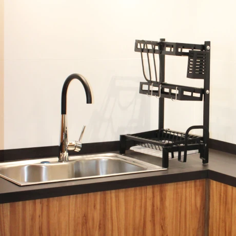Griferia De Cocina Pico Alto Aqualia Monocomando Negro 000