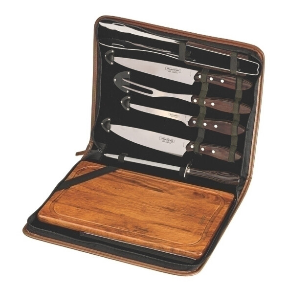 Juego p/asado modelo CHURRASCO 8 piezas en estuche -TRAMONTINA TN7777