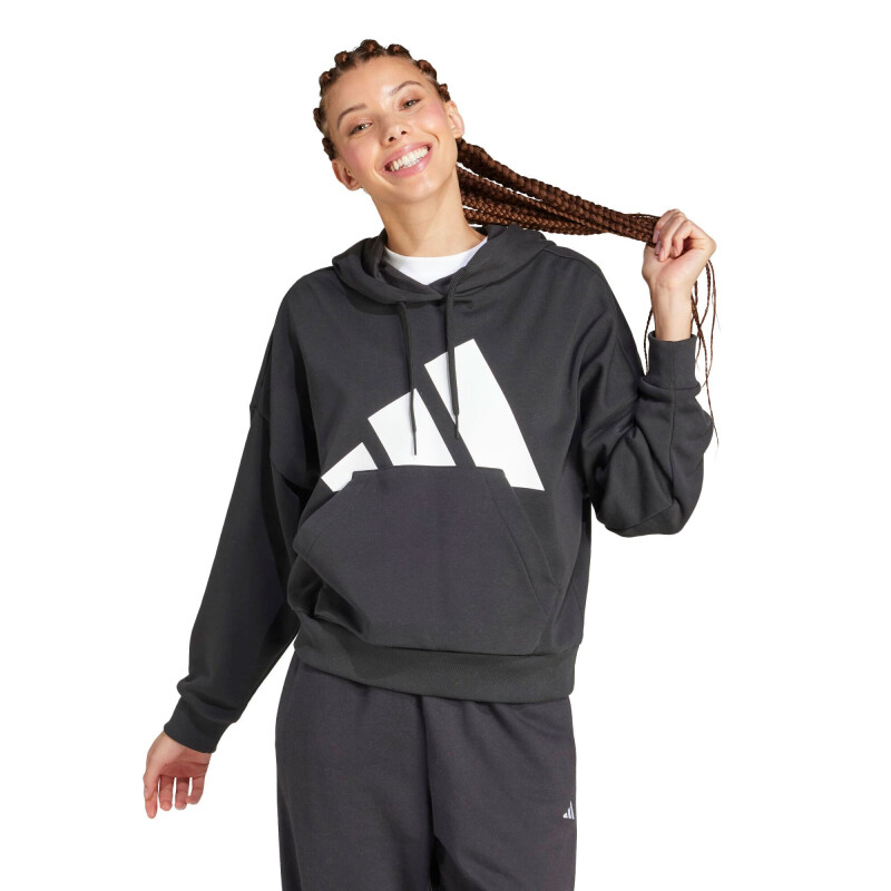 Canguro de Mujer Adidas Essentials Big Logo French Terry Negro - Blanco