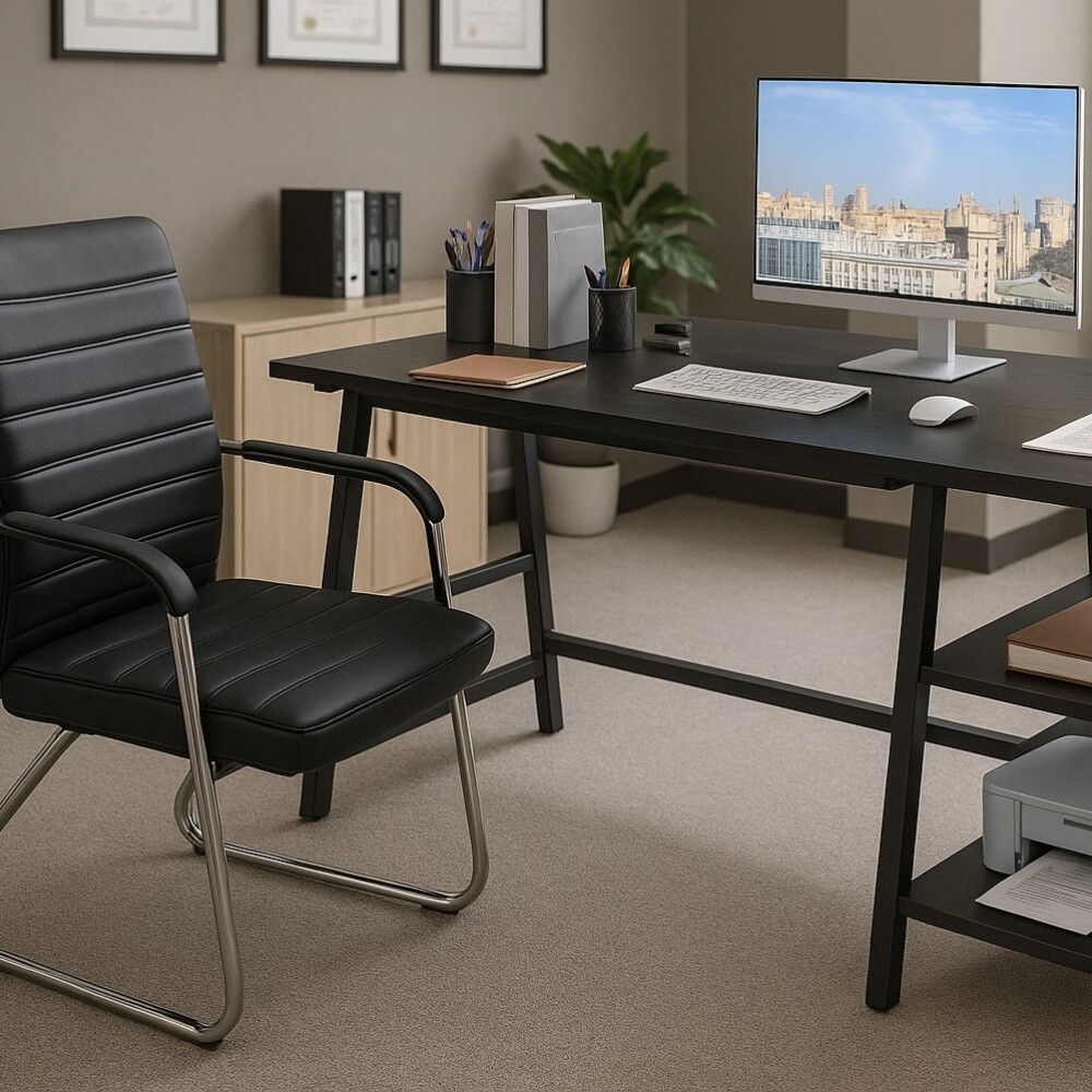 Set de Oficina Completo De Escritorio Con 2 Estantes y Silla Fija Set de Oficina Completo De Escritorio Con 2 Estantes y Silla Fija