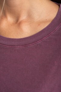 Remera Algodon Lavado Burdeos