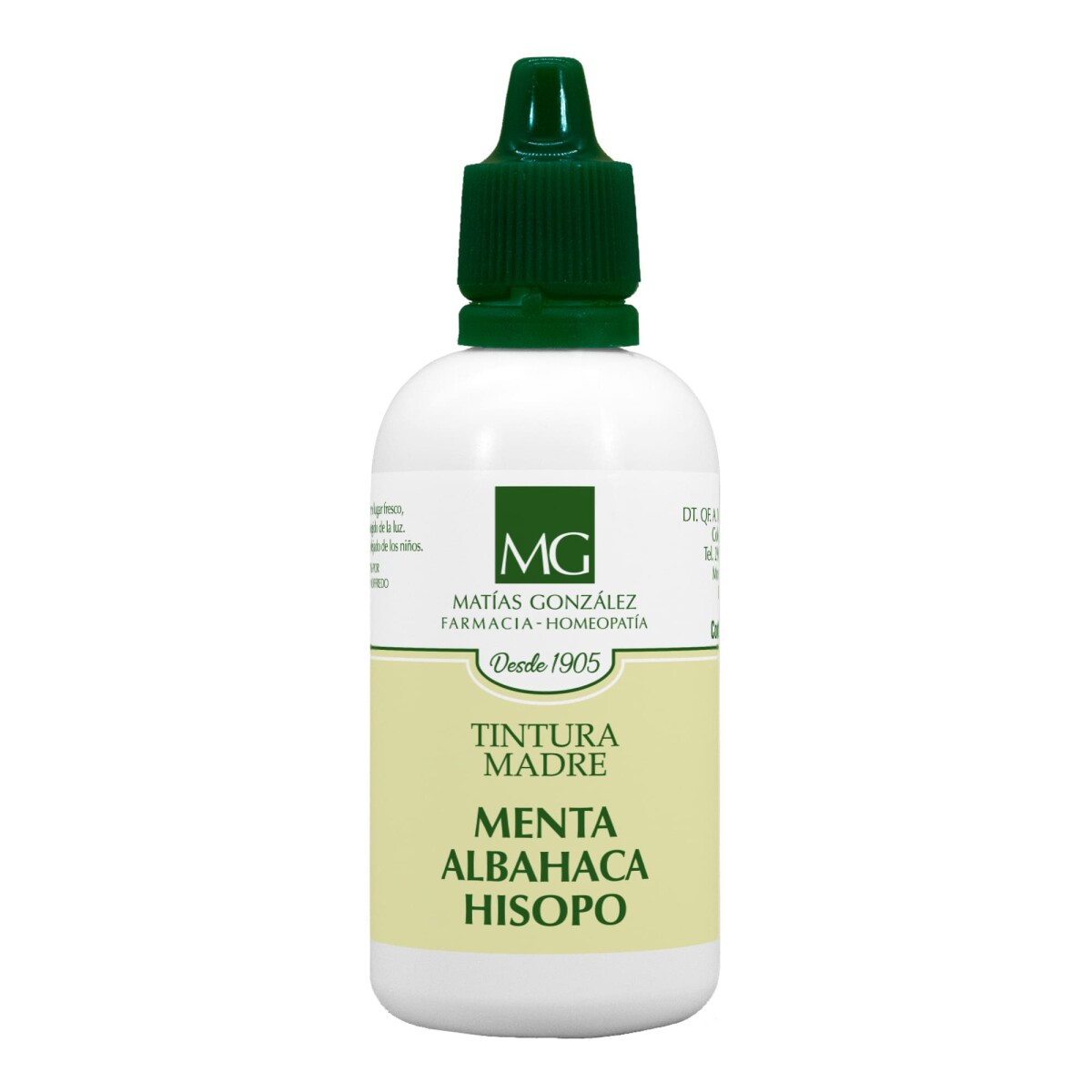 Gotas Tintura Madre Menta, Hisopo y Albahaca 60cc - (NºB3) 
