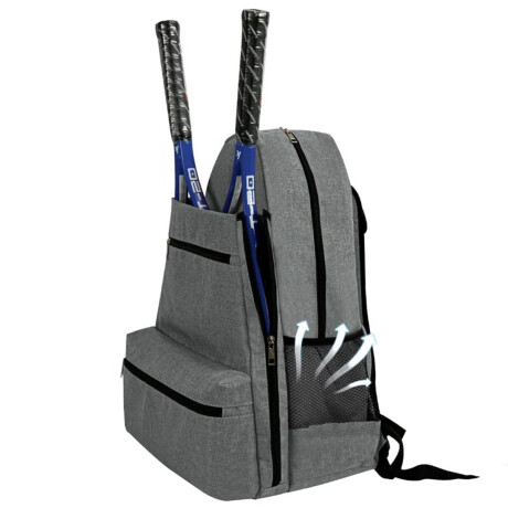 Mochila Bolso Tennis Profesional Porta Raquetas Gris